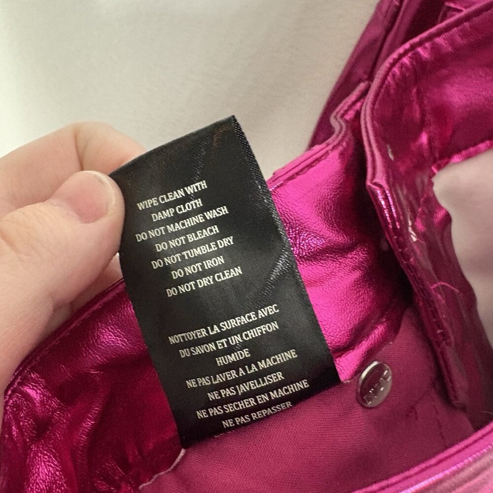 BLANKNYC X Free People Women 25 Pink First Blush Vegan Leather Franklin Pant NWT - Picture 15 of 15